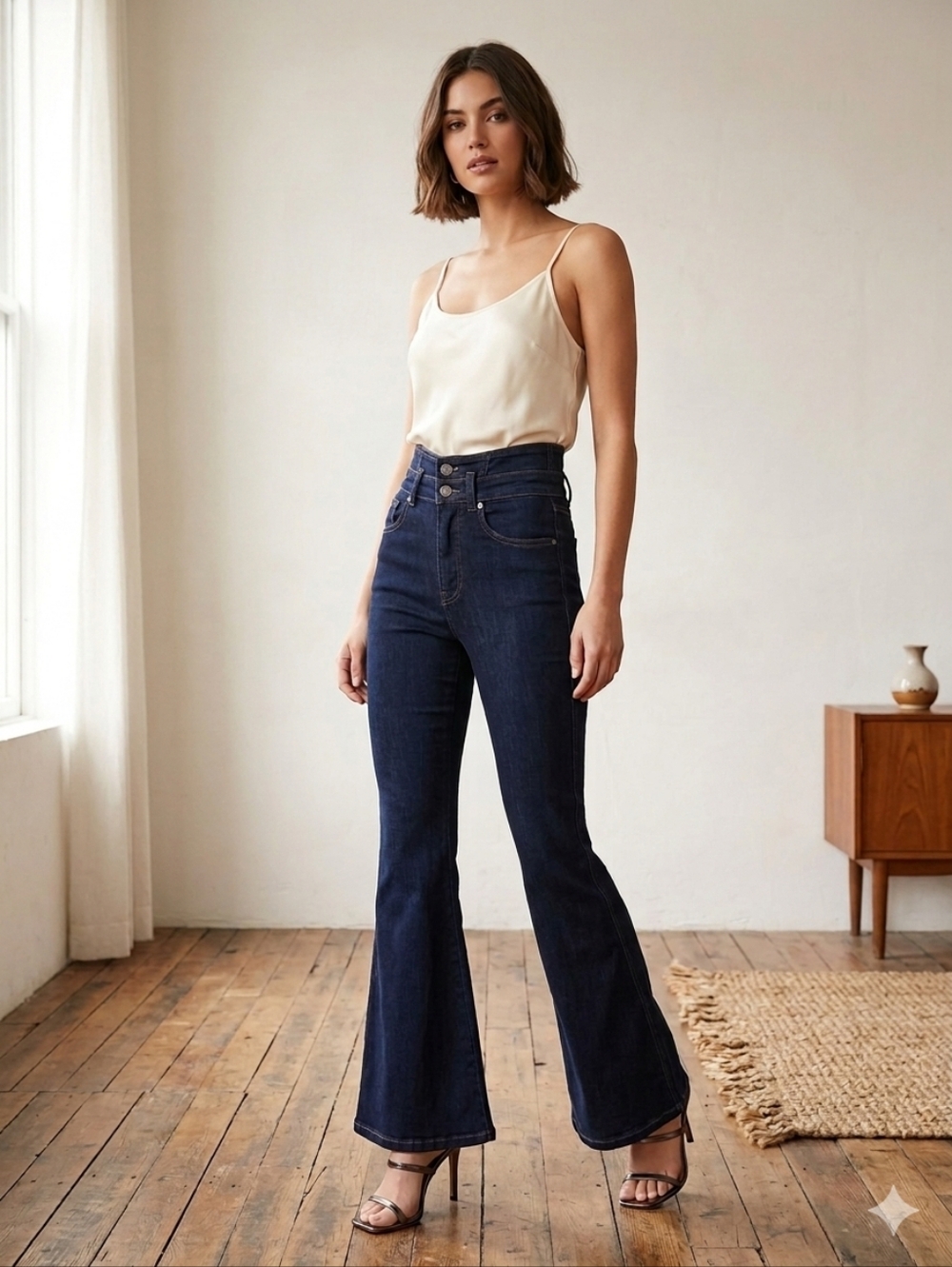 Veronica Beard Sheridan Exaggerated Flare Jeans Dark Indigo Sz 26